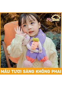 Set mũ nón khăn len trùm đầu cho bé trai - gái 1 2 3 4 5 6 7 8 tuổi mùa đông đẹp MySun