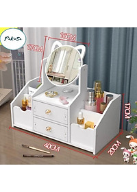 Kệ , Tủ Mỹ Phẩm Trang Điểm Để Bàn Có Gương Nhiều Ngăn - Hàng Chính Hãng 
