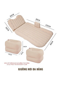 Giường hơi ô tô cao cấp - Đệm hơi ô tô chân rời bao gồm bơm điện, gối, miếng vá dự phòng