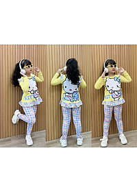 Đồ bộ ngủ dài tay cho bé gái kuromi hello kitty từ 12-40kg chất thun lạnh mềm mịn mát