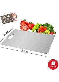 Thớt Inox SUS304 Kích Thước 34x24cm Kháng Khuẩn Nên Sử Dụng Dễ Dàng Lau Chùi Và Vệ Sinh Dễ Dàng, Không Xước Dăm Không Ăn Mòn