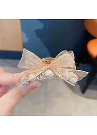 Kẹp tóc sau đính đá nơ đẹp - kẹp tóc đính đá kết hợp thắc nơ đẹp