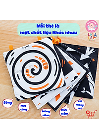 Bộ Đồ Chơi Thẻ Vải 5 Chất Liệu Kích Thích Thị Giác, Xúc Giác, Thính Giác Cho Trẻ Sơ Sinh - Lalala Baby