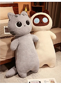 Thú nhồi bông mèo mắt to vô tri - Size từ 70cm đến 90cm - Quà tặng gấu bông mèo mắt tròn dễ thương - Gối ôm mềm mịn cho bé.