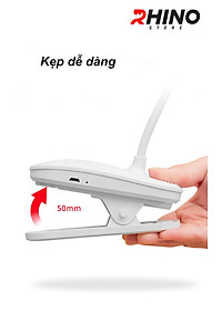Đèn học LED gắn kẹp bảo vệ mắt chống cận cảm ứng Rhino L401, tích điện đa năng làm việc, để bàn học - Hàng chính hãng
