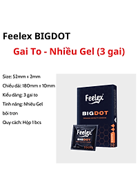 Bao cao su Feelex Bigdot gân gai bi lớn 3, 6 Bi nhiều gel bôi trơn, Hộp 1 bcs