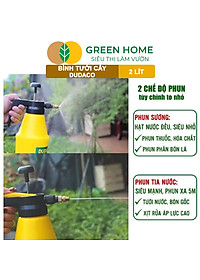 Bình Tưới Cây GreenHome, Dudaco, 2 Lít, Thân Bình Dày, Phun Xa 2 Chế Độ, Bơm Nhẹ Tay, Bình Tưới Cây Phun Sương, Bền, Đẹp
