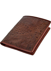 Ví Nam Da Cá Sấu Nguyên Con Kiểu Đứng Huy Hoàng HT2239 (12.5 x 10 cm) - Nâu Đất