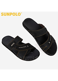 Dép Quai Ngang Nam Da Bò SUNPOLO SNA102 Trẻ trung, Năng động (Đen, Nâu bò)