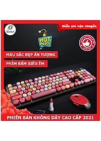 Bộ bàn phím và chuột không dây XSmart MOFii N720 MẪU MỚI màu SON, Hồng cực đẹp, COMBO dùng cho máy tính, pc, laptop – Hàng Chính Hãng