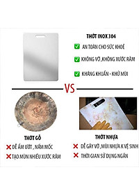 Thớt Inox SUS304 Kích Thước 34x24cm Kháng Khuẩn Nên Sử Dụng Dễ Dàng Lau Chùi Và Vệ Sinh Dễ Dàng, Không Xước Dăm Không Ăn Mòn