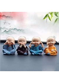 Bộ tượng 4 chú tiểu-tượng phật phong thủy,trang trí xe ô tô