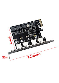 Four Ports USB 3.0 Super Fast 5Gbps PCI-E Expansion Card PCI Express Adapter Converter Card 6A Power Supply Module For - Black