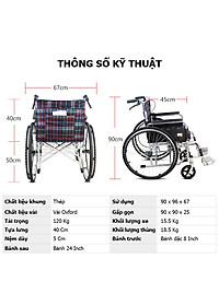 Xe lăn đa năng có bô vệ sinh, có thắng NIKITA S213-5 dành cho người khuyết tật, bệnh nhân, người già 2024
