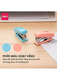  Dập ghim mini #10 Deli, 12 trang, Xanh, Hồng - 1 cái E0222