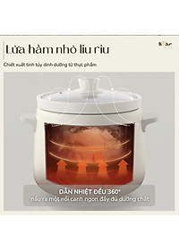 Nồi Chưng Yến Tiềm Thuốc Bắc Kho Cá Bear SB-NNC15 Gồm 6 Chức Năng Nấu Dung Tích 1.5 Lít Công Suất 120 W - Hàng Chính Hãng