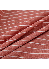 Bộ Ga Gối Cotton Tici Kẻ LIDACO Cao Cấp - Cam Kẻ Ngang