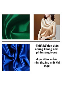 Áo Hai Dây Cổ Tim Mặc Trong Vest blazer kiểu nữ freesize (40-65kg) Vải Lụa Satin Mịn ,Thoáng Mát New  Design AO0003