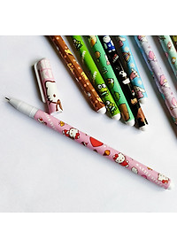 Combo 10 bút mực nước gel in hình hoạt hình chấm bi dải ngân hà nhiều màu khác nhau