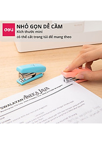  Dập ghim mini #10 Deli, 12 trang, Xanh, Hồng - 1 cái E0222