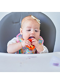 Túi nhai ăn dặm chống hóc silicon kèm gặm nướu và nắp làm kem cho bé Marcus & Marcus, từ 6 tháng - Marcus