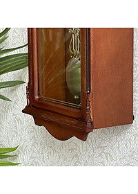 Đồng hồ treo tường RHYTHM WOODEN WALL CLOCKS CHIME CMJ502FR06 ( Kích thước 23.0 x 48.1 x 10.9cm), Vỏ màu nâu