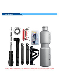 Bộ Dụng Cụ Sửa Chữa Xe Đạp Di Động Bơm Lốp Đa Năng Mini Và Vá Săm Xe Đạp Gắn Sườn Xe (Dạng Bình Nước) MaiLee