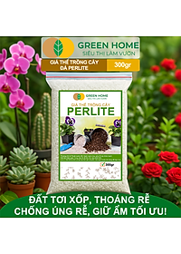 Đá Perlite Greenhome, Bao 300gr, Trồng Hồng, Thuỷ Canh, Giá Thể Trân Châu Giàu Khoáng Chất, Tăng Độ Tơi Xốp