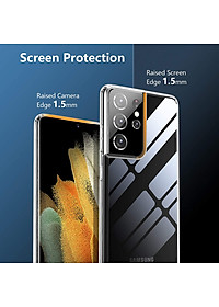 Ốp lưng chống sốc trong suốt siêu mỏng cho Samsung Galaxy S21 Ultra hiệu Likgus Crashproof giúp chống chịu mọi va đập - hàng nhập khẩu