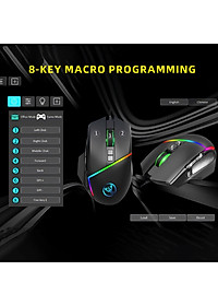 Chuột Gaming macro A876 Led RGB 6400dpi cho máy tính laptop hàng nhập khẩu