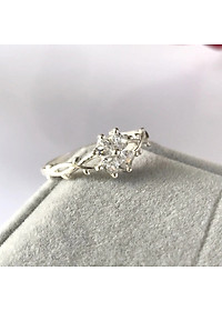 Nhẫn Nữ Bạc 925 Cỏ 4 Lá Đính Đá Xinh Xắn Bạc Hiểu Minh NU497