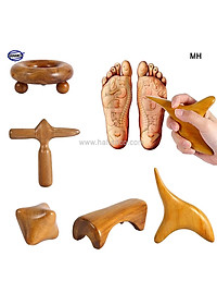 COMBO bộ 13 Dụng Cụ day ấn Huyệt Mát xa toàn thân kiểu Thái bằng gỗ Bách Xanh (MH848) Chăm sóc sức khỏe