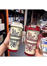 Ly Giữ Nhiệt 500ml Inox 316 Hoa Văn Sang Trọng, Giữ Nhiệt Lâu - HÀNG CHÍNH HÃNG MINIIN