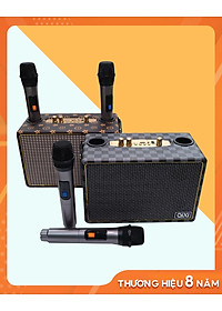 Loa Bluetooth Karaoke  QIXI SK-2036 , Tặng Kèm 2 Micro Không Dây Cao Cấp , Hát Karaoke Nghe Nhạc Bass mạnh -Hàng Chính Hãng