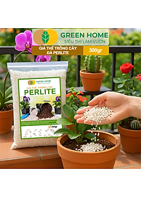 Đá Perlite Greenhome, Bao 300gr, Trồng Hồng, Thuỷ Canh, Giá Thể Trân Châu Giàu Khoáng Chất, Tăng Độ Tơi Xốp