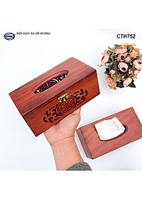 Hộp Giấy Ăn Bằng Gỗ Hương (Cỡ lớn - đủ mẫu) Đục Khắc Hoa Văn Tinh Xảo/Độc Đáo