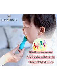 Bộ thìa nĩa tập ăn silicon cho bé Palm Grasp Marcus & Marcus, từ 12 tháng
