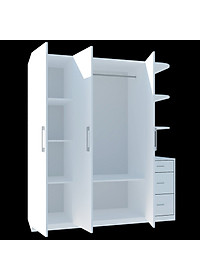[Miễn phí vận chuyển & Lắp đặt tại TP. Hồ Chí Minh] Tủ quần áo gỗ cao cấp thiết kế thông minh 3 cánh, nhiều ngăn hộc phong cách sang trọng Ohaha - TQA032 - Màu D/Màu Trắng