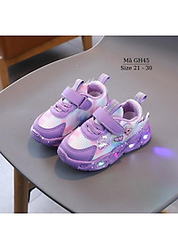 Giày thể thao bé gái có đèn LED phát sáng họa tiết Elsa thiên thần xinh xắn và dễ thương 1 2 3 4 5 tuổi phong cách GH45