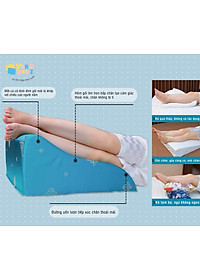 Gối kê chân chống giãn tĩnh mạch YOROKOBI cao 25cm dành cho người đau nhức chân, tiểu đường, tê bì, vọp bẻ, kiến bò, mẹ bầu phù chân tích nước - hàng thương hiệu - MÀU VÀNG KIM TƠ LỤA