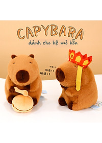 Thú nhồi bông capybara gõ mõ ngộ nghĩnh - Size 35cm - Quà tặng gấu bông chuột lang nước dành cho người cần tịnh tâm.