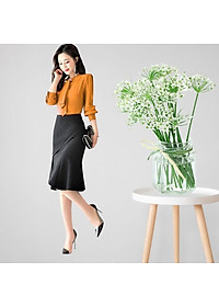 Chân váy đuôi cá công sở nữ dáng midi dài 60cm hàng thiết kế chân váy Hàn Quốc vải kaki thun co giãn New Design MS009