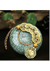 Dây Đồng Xu Ngũ Đế Và Đồng Xu Bát Quái Bằng Đồng Thu Hút Tài Lộc May Mắn