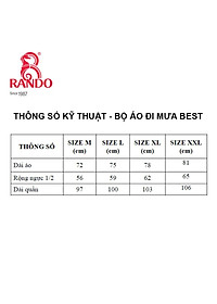 Bộ áo mưa BEST thông dụng 1 lớp RANDO