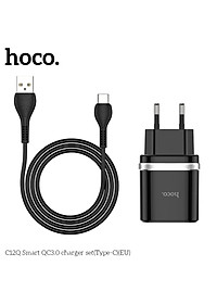Bộ sạc nhanh Hoco C12Q 18W Type-c Smart hỗ trợ QC3.0 - Hàng chính hãng