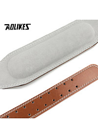 Đai lưng cứng tập Gym AOLIKES YE-YX048 da bò thật có đệm weightlifting belt - Hàng Chính Hãng