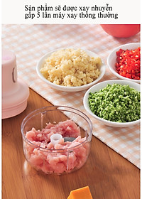 Máy Xay Tỏi , Máy Xay Thức Ăn Đa Năng Tiện Dụng - Pin Sạc Tích Điện - Dung Tích 250ml - Energy Green Lighting