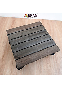 Đế Lót Chậu Cây Có Bánh Xe Thương Hiệu ANKAN, Đế Để Chậu Cây, Mặt Vuông Bằng Gỗ Tràm, Màu Đen Đường Kính 30 Cm, Tải Trọng 80kg - Hàng Xuất Khẩu