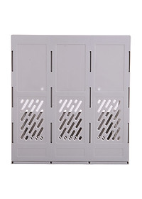 Giá tài liệu 3 ngăn đứng Deli - Nhựa PP - Ghi xám / Đen - E9845