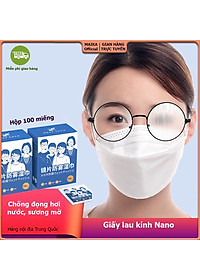 Khăn Lau Kính Nano Hộp 100 Miếng Khăn Giấy Chống Bám Hơi Nước, Giấy Lau Kính Chống Mờ Sương, Mồ Hôi, Chống Nhờn